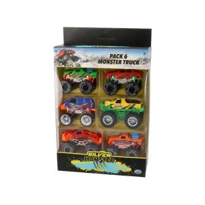 SILVER MONSTER - PACK 6 MONSTER CARS SC. 1:64