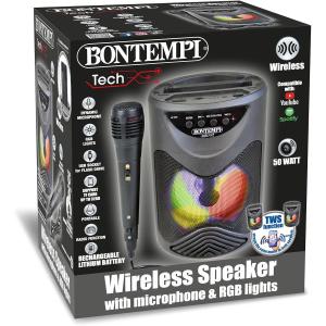 BONTEMPI CASSA SPEAKER WIRELESS CON MICROFONO KARAOKE