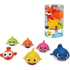 BABY SHARK - SET PERSONAGGI SQUALETTI IN PVC MORBIDO PER BAGNETTO